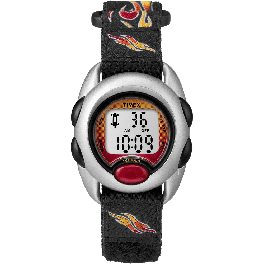 Timex - TIMEX TIME MACHINES® 34mm Flames Elastic Fabric Kids Digital ...