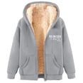 thumbnail image 2 of Sentmoon Vestes pour Femmes Grande Taille en Molleton avec Imprimé Sweat à Capuche Manches Longues Automne et Hiver Extensible et Flexible pour Randonnée et Escalade Gris TG, 2 of 3