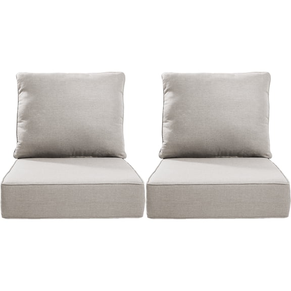 Jentlehouse 22''×24''×6'' Outdoor Deep Seat Cushions Set of 2,Water,UV & Fade Resistant High-Resilience Chair Cushion for Patio Furniture Chair Couch