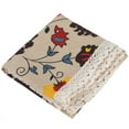 thumbnail image 2 of 3X Vintage Square Cotton Linen Lace Sun Flower Tablecloth, Washable Tablecloth Dinner Picnic Table Cloth, 2 of 7