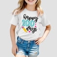 thumbnail image 2 of T-Shirts Grandes Filles Mode Décontractée Imprimé Col Rond Manches Courtes Ample Vêtements pour Enfants Taille 12-13T, 2 of 4