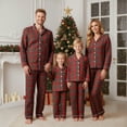 thumbnail image 3 of Family Christmas Pajamas Matching Sets Plaid Tops and Elastic Waist Pants Loungewear, 3 of 7