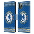 thumbnail image 1 of Head Case Designs Officially Licensed Chelsea Football Club Christmas Jumper Pattern 3 Leather Book Wallet Case Cover Compatible with Apple iPhone 11 Pro Max, 1 of 6
