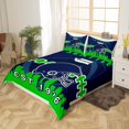 thumbnail image 3 of Erosebridal Football Duvet Cover Twin Size,Football Bedding Set,American Football Comforter Cover,Football City Bed Sets with 1 Pillowcase Bedroom Decor,Blue Green(Seattle), 3 of 5