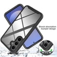 thumbnail image 4 of For Samsung Galaxy S25 Case PC TPU Phone Clear Back Cover with PET Screen Film - Black, 4 of 5