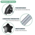 thumbnail image 2 of Uxcell 4-Pack Star Clamping Knobs, M8x55mm Male Thread Hand Tightening Screw Machine Handle Replacement [39mm, Black], 2 of 7