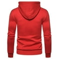 thumbnail image 3 of Men’s Hoodies Full Zip Up Hooded Sweatshirt Casual Lightweight Fleece Jacket With Drawstring Hood and Multiple Pockets Red,Size M-3XL, 3 of 4
