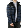 thumbnail image 2 of Ma Croix Mens Sherpa Lined Flannel Thermal Fleece Padded Cotton Plaid Zip Up Jacket, 2 of 5