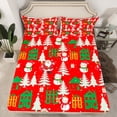 thumbnail image 2 of Feelyou Kawaii Santa Claus Twin Sheet Sets for Child, Red Christmas Snowman Twin Fitted Sheet, Happy New Year Flat Sheet, Lightweight Room Decor, 3 Pieces, 2 of 7
