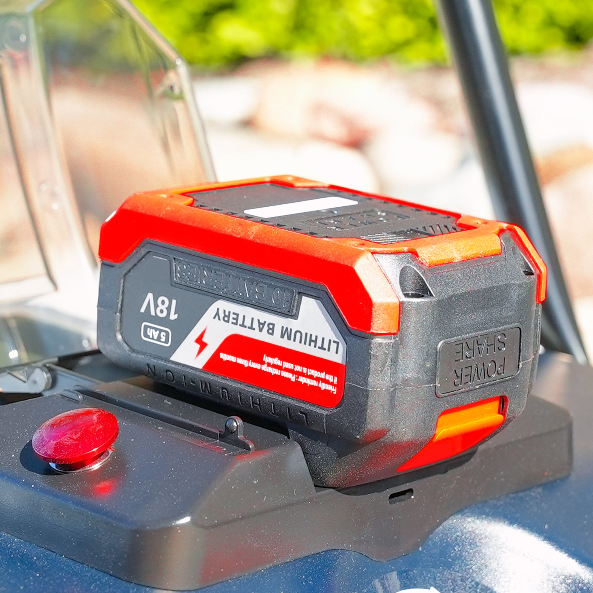 Tomahawk Power 22" Push Sweeper with Double Brush System and 18V Lithium-Ion