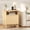 Natural Wood, variant on Fluted Nightstand with Charging Station, Bedside Table with 2 Drawers and Storage Shelf, Mid Century Modern Side Table for Bedroom Living Room,Walnut