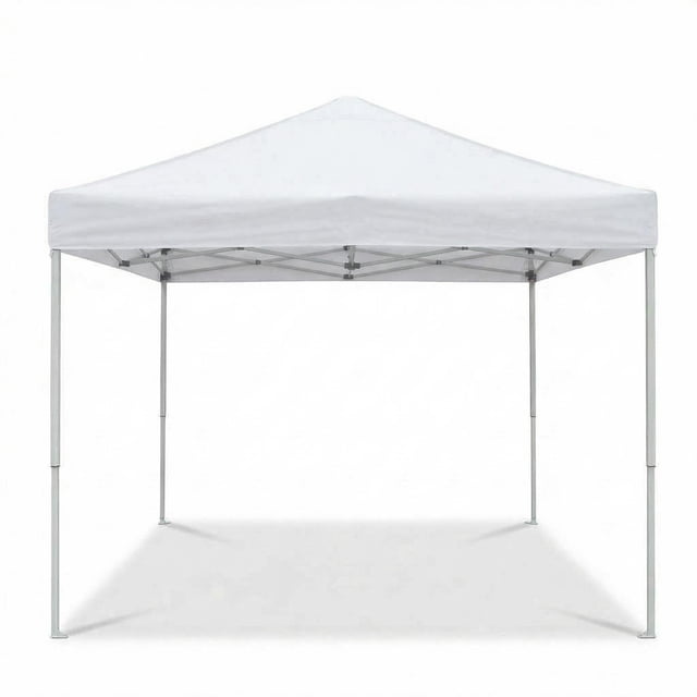 Tente à Auvent Escamotable – Installation Instantanée 9 X 9 Pi – une Personne – Abri Commercial Robuste – Toit Imperméable – Hauteur Ajustable – Sac à Roulettes et Sacs de Sable – Plage, Marchés et Événements – Blanc