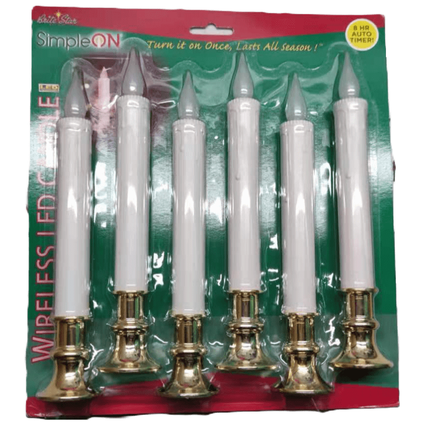 Brite Star Battery Operated 9-inch LED Candles - 6 Count Flickering Flameless Candles with Timer - Perfect for Home Décor