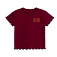 thumbnail image 5 of Ohufall T-shirts for Toddler Girls Ruffled Bow Print Tshirt Short Sleeve Breathable Comfort Top 1-10 Years, 5 of 5