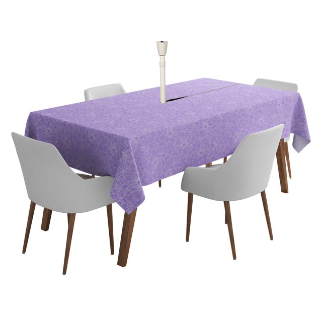 Vargottam Indoor/OutdoorTablecloth58x82 Inch RectangleTablecloth with Umbrella Hole and Zip- Waterproof PatioTableCloths- TableCovers for Backyard RectangularTable- Dusty Violet