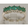 thumbnail image 3 of LBG British Made 14k White Gold Natural Green stone Womens Eternity Ring - 33 size options - Size 7, 3 of 8