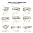 thumbnail image 4 of JONPONY Vintage Modular Sectional Sofa, Convertible U Shaped Sofa Couch with Storage, Memory Foam,Copper Nail Modular Sectionals with Ottomans 8 Seat Sofa Couch with Chaise for Living Room,Beige, 4 of 11