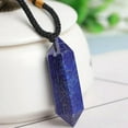 thumbnail image 3 of EOEMY Natural Lapis Lazuli Quartz Point Wand Obelisk Pendant Crystal Stone Necklace, 3 of 9