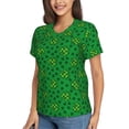 thumbnail image 5 of Yiaed St Patrick's Day5 Print Women's T Shirt V-Neck Short Sleeve Shirt Casual Breathable Tee Summer Tops-Large, 5 of 5