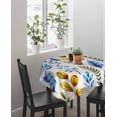 thumbnail image 4 of Watercolor Botanical Suqare Tablecloth - 60 x 60 Inch, Blue Yellow Leaves Floral Plants Spring Waterproof & StainResistant Tablecloth, Washable Oil-proof Table Cover for Dining/Party/Wedding/Buffet, 4 of 9