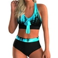 thumbnail image 2 of Neinkie Women's Halter Ruffle High Waisted Bikini Two Piece Swimsuits Bathing Suits, 2 of 7