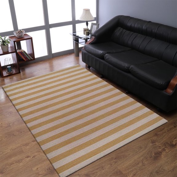 Rugsotic Carpets Handmade Rugs Hand Woven Kilim Rectangle 8'x10' Cream Blue Wool for Indoor Use