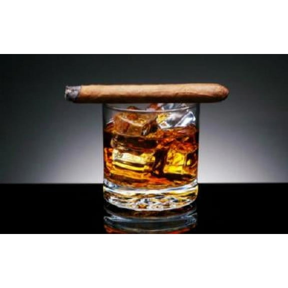Cigar And Whisky poster Art Metal Print 12x16 Large Print on Metal 12x16 Square Adults Poster Time