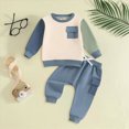 thumbnail image 2 of TOWED22 Toddler Baby Boy Fall Winter Outfit Kids Cotton Printed Clothes Casual Long Sleeve Sweatshirt Tops Pants Set 2pcs Outfits Clothing(Sky Blue,12-18 M), 2 of 6