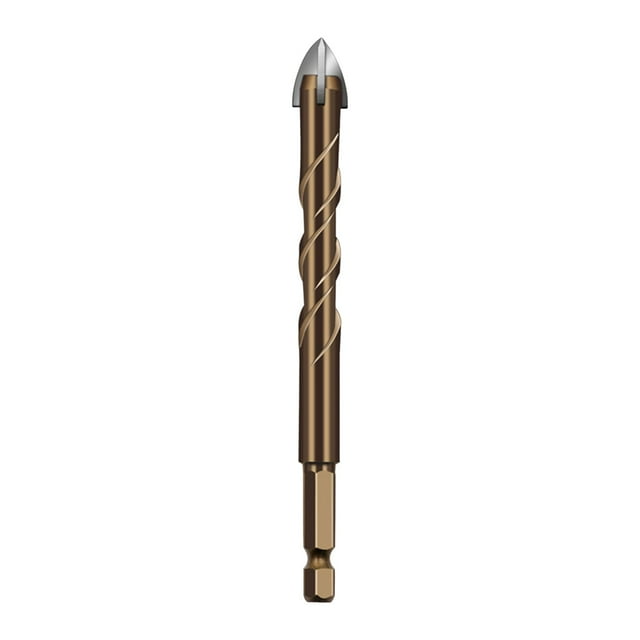 Pompotops Cross Four Blade Drill Bit Ceramic Tile Hexagonal Handle Brick Wall Cement Ceramic Perforated Drill Clearance