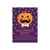 Personalized Halloween Invite - Pumpkin Mustache - 5 x 7 Flat