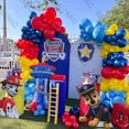 thumbnail image 2 of 1 juego de globos de látex con temática de la Patrulla Canina para mascotas, kit de arco de guirnalda para decoración de fiestas de cumpleaños, globos de aire, juguete inflable para niños, 2 of 5