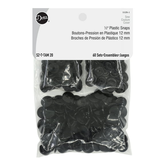 Dritz 1/2" Plastic Snap Fasteners, 60 Count