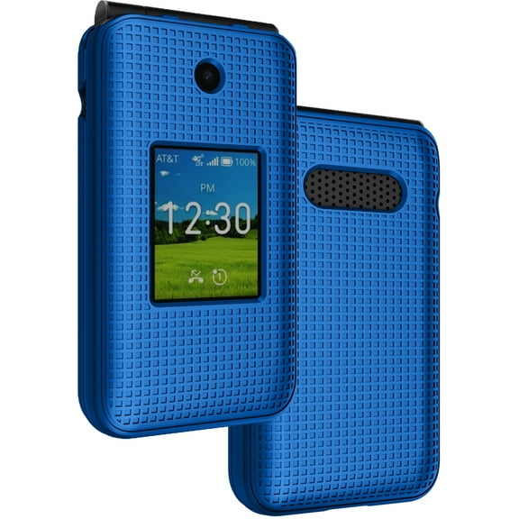 Case for AT&T Cingular Flex 2 / Cricket Debut Flex, Nakedcellphone Slim Hard Shell Protector Cover [Anti-Fingerprint, Grid Texture] for U1030AA / U1030AC Flip Phone (2023)