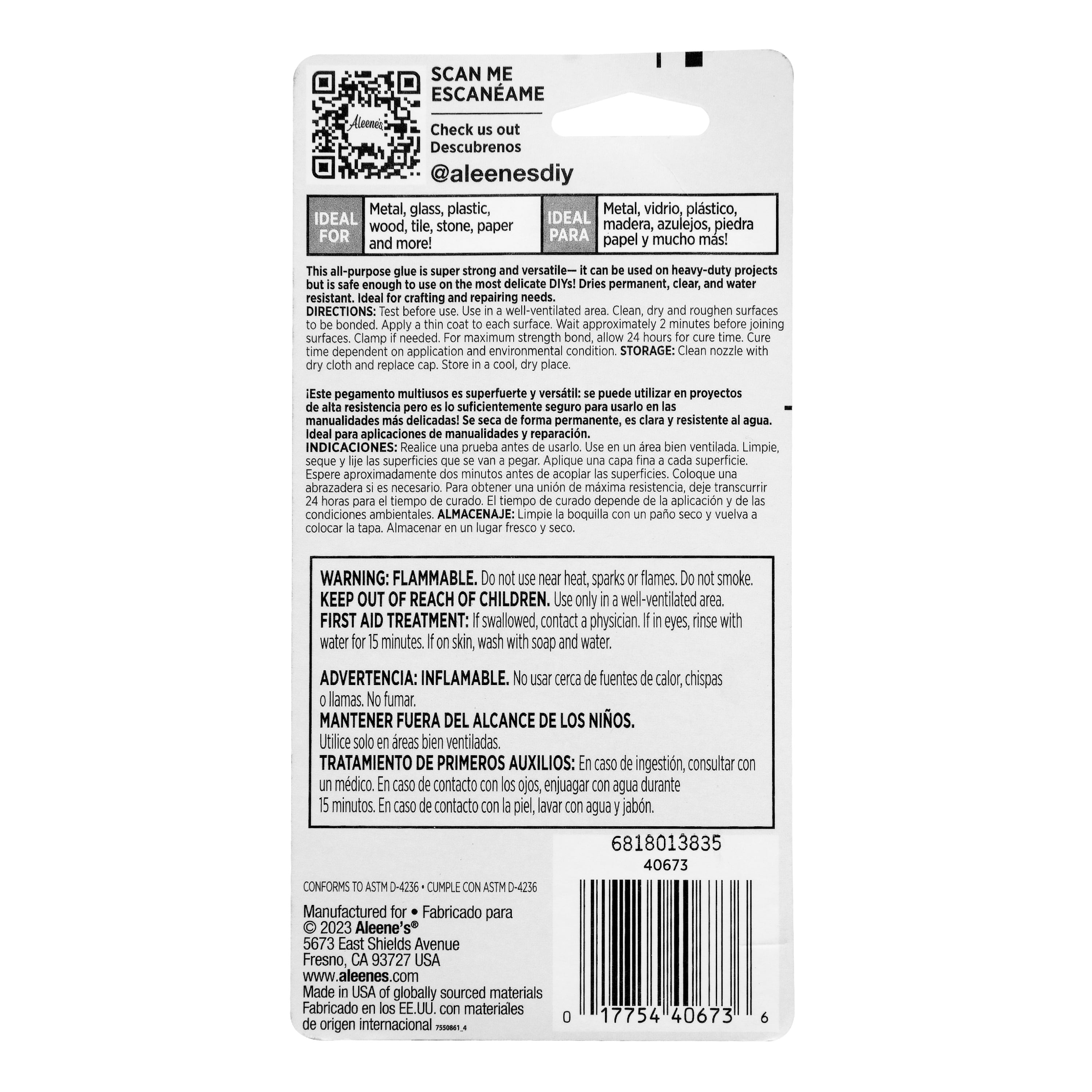 Aleene's Mixed Media Adhesive 1.5 fl oz, Clear, Permanent, Multi-Surface Glue