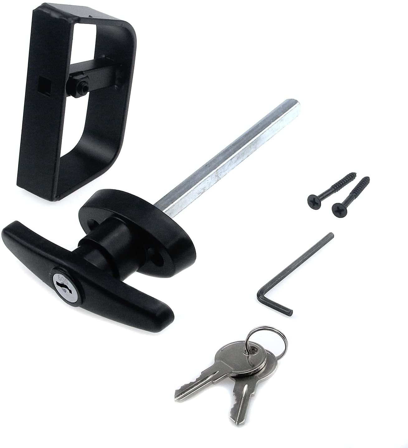 Replaceable Garage Door Shed Door Lock Black TShaped Handlend with D