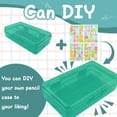thumbnail image 4 of Green Pencil Box, Crayon Box, Large Capacity Clear Pencil Case, Aesthetic Plastic Pencil Case, Hard Pencil Case, Stackable Storage Box Pencil Case for Boys School Classroom, Mint Green Pencil Case, 4 of 7