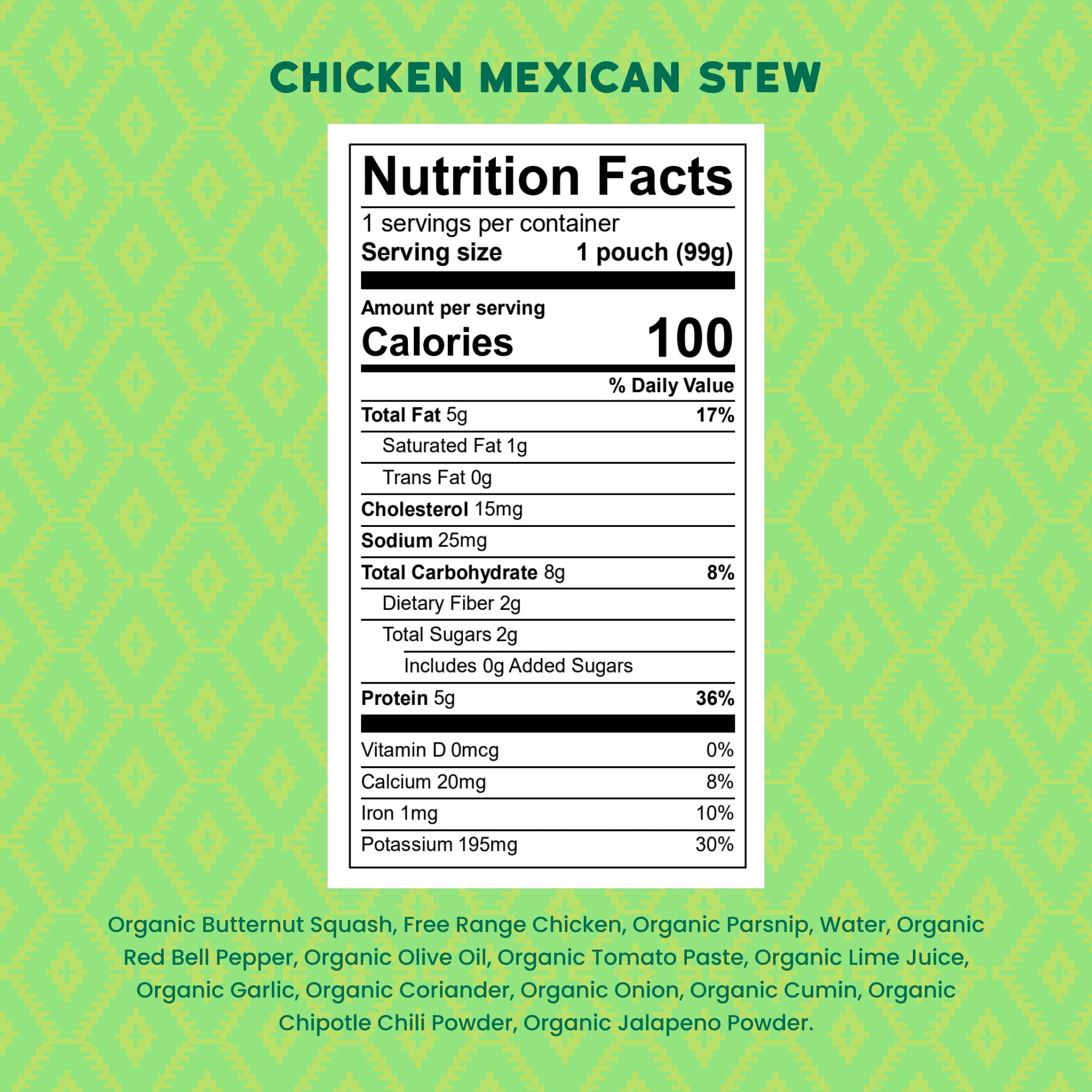 (6 pack) Serenity Kids Free Range Chicken Mexican Inspired Stew Stage 2 Baby Food, Organic Veggies & Spices, 3.5oz Pouch