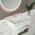 thumbnail image 3 of Sinber 24" x 17" x 6.3" White Rectangular Ceramic Countertop Bathroom Vanity Vessel Sink BVS2417A-OK, 3 of 8