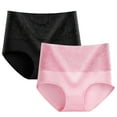 thumbnail image 2 of Fesfesfes Women Underwear Pack 2pcs Briefs Comfortable Cotton High Waist Underwear Women Plus Panties Plus Size Underwear For Women, 2 of 3