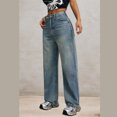 thumbnail image 6 of Womens Jeans High Waisted Baggy Straight Wide Leg Lightweight Vintage Denim Summer Streetwear Casual Pants, 6 of 7