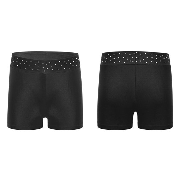 Sxiwei Kids Girls Elastic Waist Gymnastics Ballet Dance Shorts Booty Shorts Athletics Dancewear Black 8