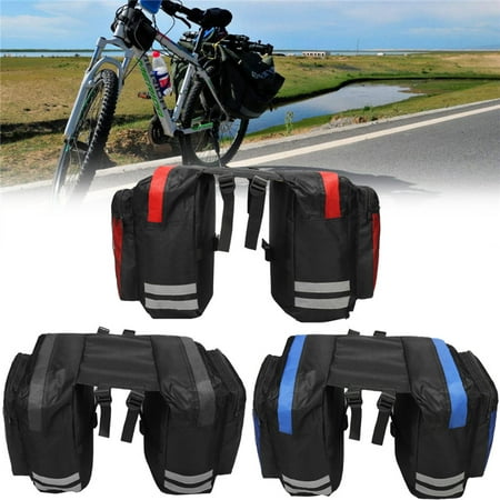 Outdoor Bike Bicycle Double Pannier Rear Seat Bag Pouch Saddle Bag trunk Bag Bicycle Accessory For Cycling (Best Bike Saddle Bag)