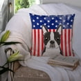 thumbnail image 3 of Caroline's Treasures BB2133PW1414 American Flag and Boston Terrier Fabric Decorative Pillow , 14Hx14W, multicolor, 3 of 4