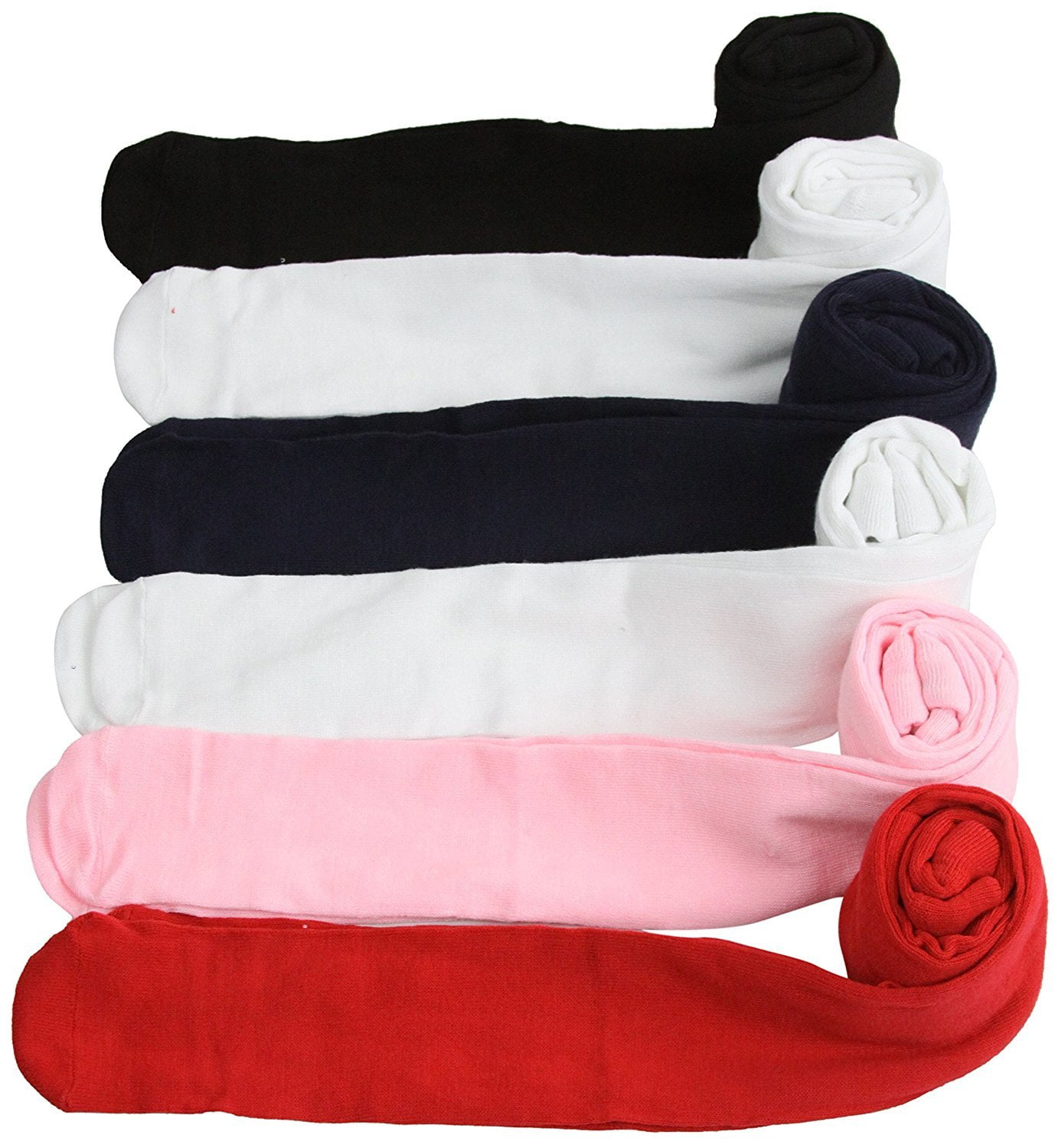 ToBeInStyle Girls Pack of 6 Full Length Footed Winter Knit Acrylic Uniform Tights
