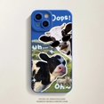 thumbnail image 3 of Korean Cute Collage Sunglasses Cow Phone Case For iPhone 15 14 13 12 Pro Max 11 Lovely Cool Silicone Shockproof Soft Back Cover, 3 of 5