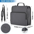 thumbnail image 3 of Haosy 3 Ring Zipper Binder with Shoulder Strap Waterproof Trapper Keeper 2 Inch D-Ring 500 Sheets Capacity, Space Gray, 3 of 8