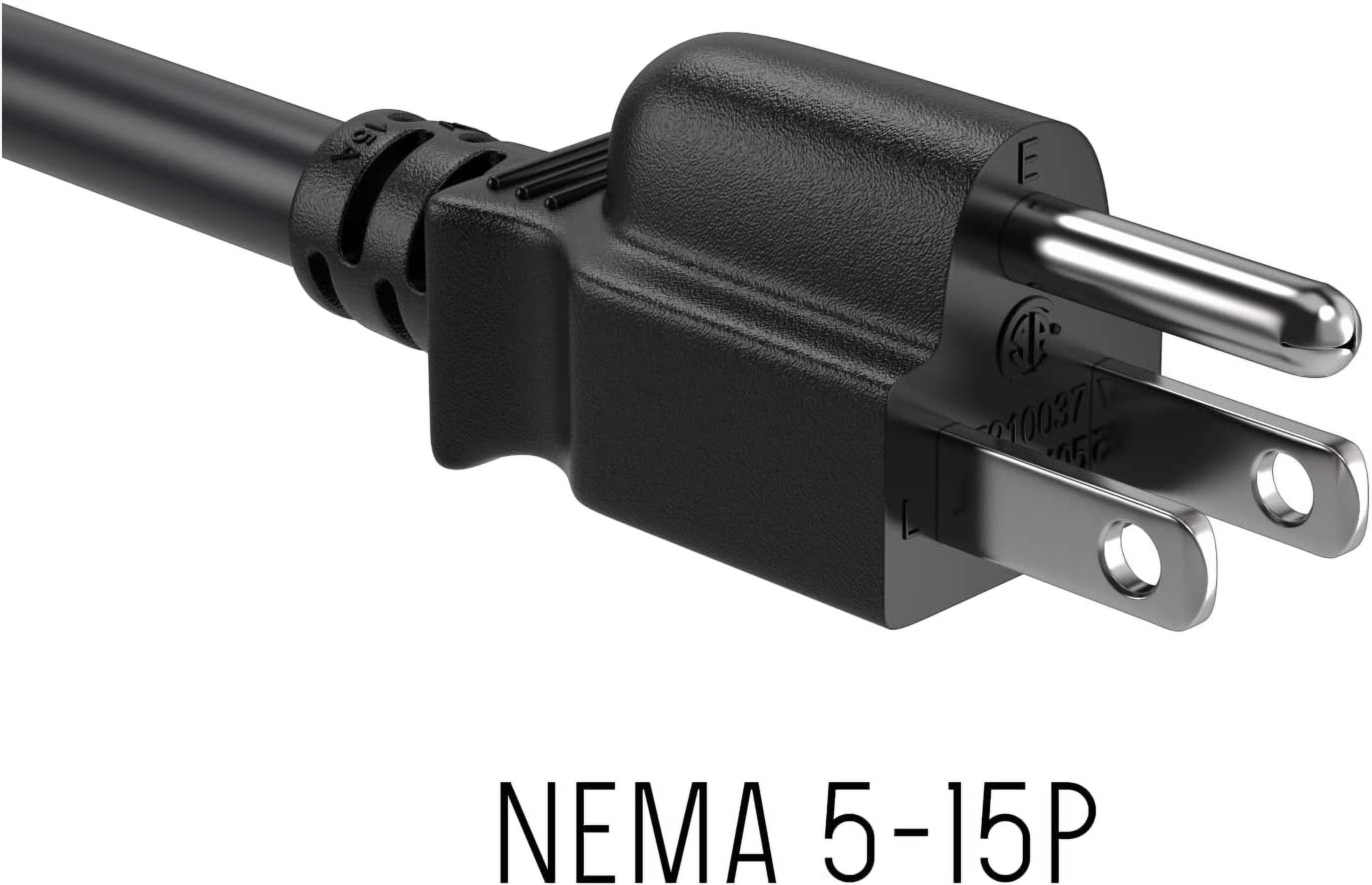 JJEAN-5ft 14AWG Computer Power Cord, NEMA 5-15P to IEC C13 AC Power Cable, Heavy Duty 3-Prong Replacement Power Cord for PC, Monitor, Printer, Server & TV - Black