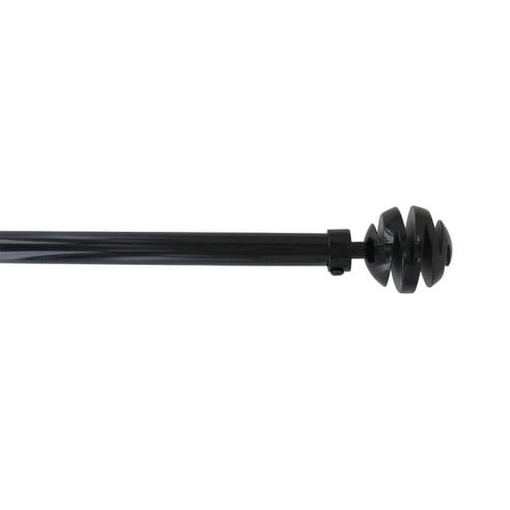 Evideco Adjustable 3/4" Single Window Curtain Rod 50" to 82" Grey - 50" to 82" L x 3/4" D Black
