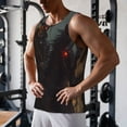 thumbnail image 5 of Lsque Cool Skull Western Cowboy Pattern Mens Tank Tops Muscle Athletic Quick Dry Sleeveless Workout Fitness T Shirts Beach Tank Top, Loose-fit Sleeveless Shirt for Men-Large, 5 of 7