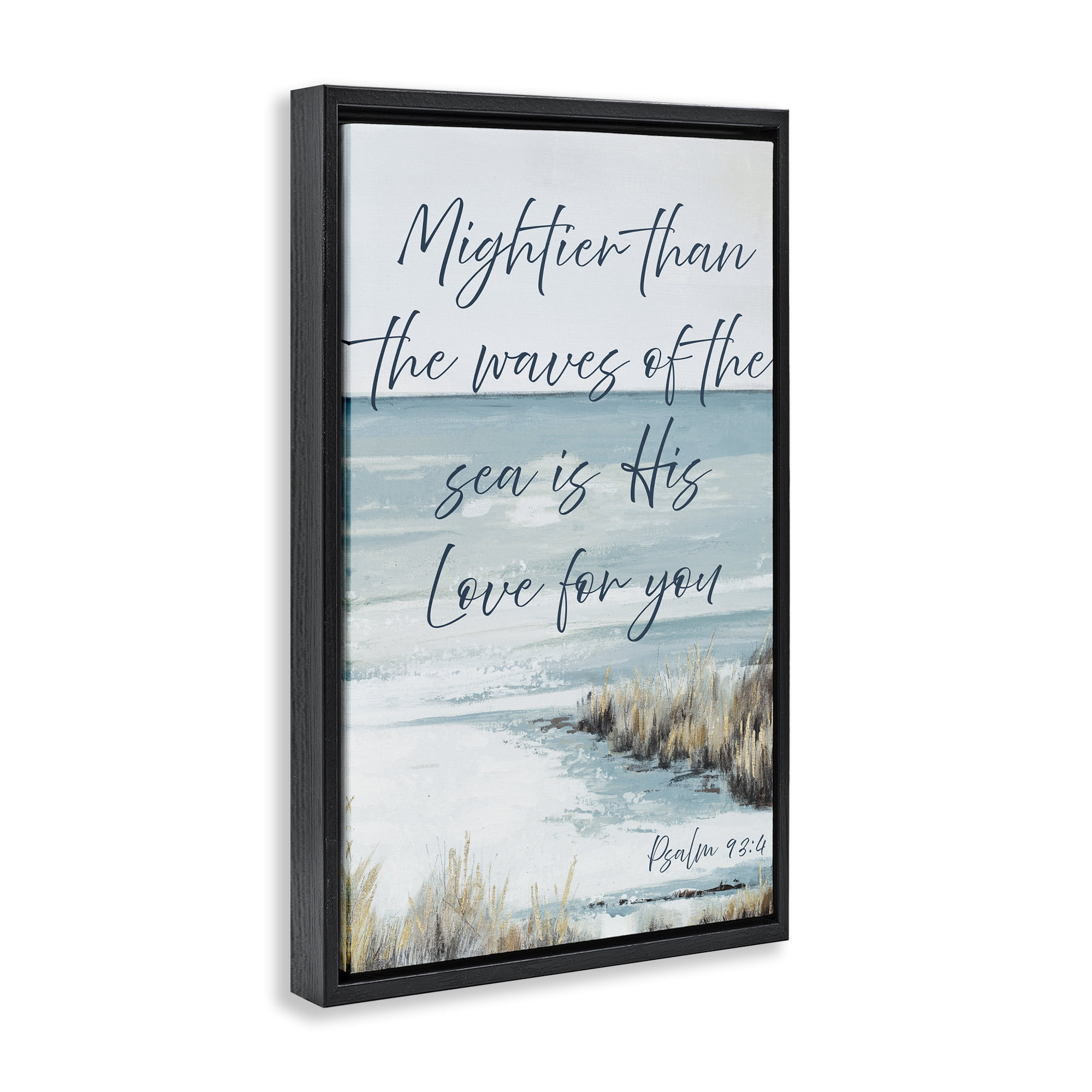 Stupell Industries Mightier Than The Waves Black Framed Floater Canvas Wall Art, design by Patricia Pinto
